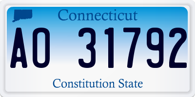 CT license plate AO31792