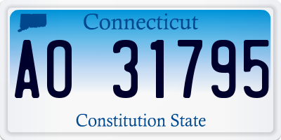CT license plate AO31795