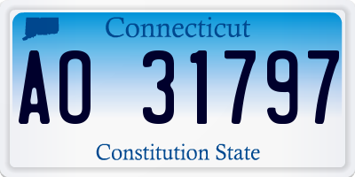 CT license plate AO31797
