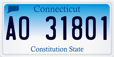 CT license plate AO31801