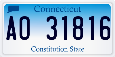 CT license plate AO31816