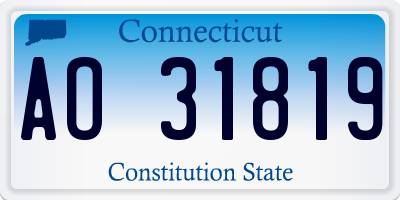 CT license plate AO31819