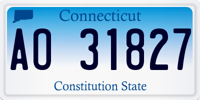 CT license plate AO31827