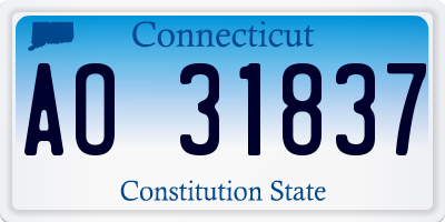 CT license plate AO31837