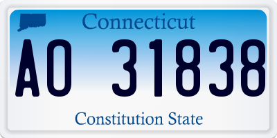 CT license plate AO31838