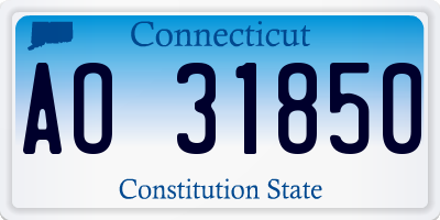 CT license plate AO31850