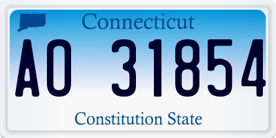 CT license plate AO31854