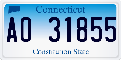 CT license plate AO31855