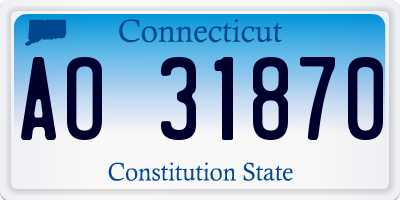 CT license plate AO31870