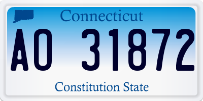 CT license plate AO31872
