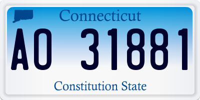 CT license plate AO31881