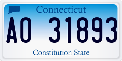 CT license plate AO31893