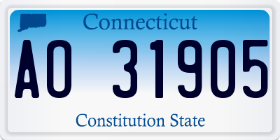 CT license plate AO31905
