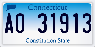 CT license plate AO31913