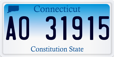 CT license plate AO31915