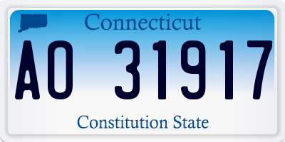 CT license plate AO31917