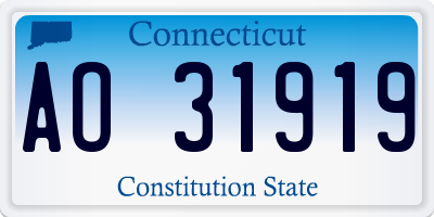 CT license plate AO31919