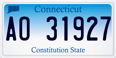CT license plate AO31927