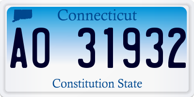 CT license plate AO31932