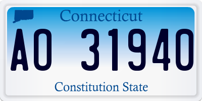 CT license plate AO31940