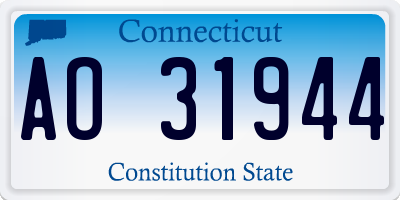 CT license plate AO31944