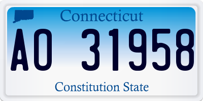 CT license plate AO31958