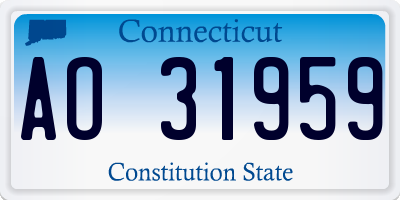 CT license plate AO31959