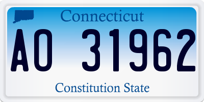 CT license plate AO31962