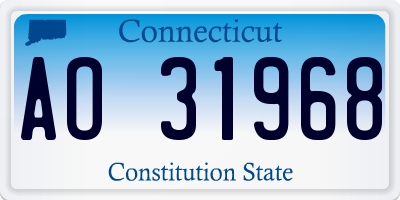 CT license plate AO31968