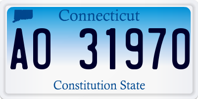 CT license plate AO31970