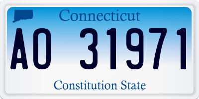CT license plate AO31971