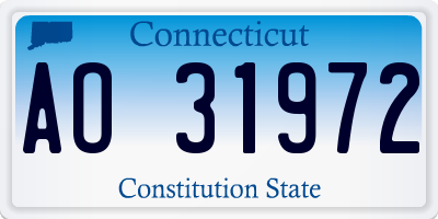 CT license plate AO31972