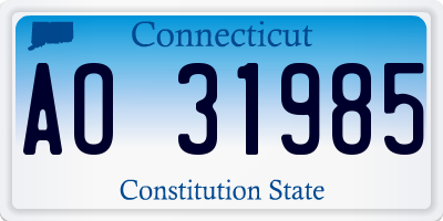 CT license plate AO31985