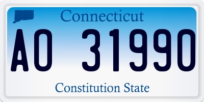 CT license plate AO31990