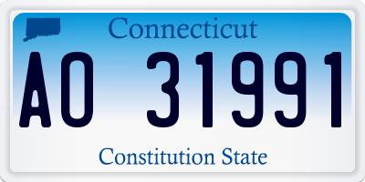 CT license plate AO31991