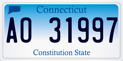 CT license plate AO31997
