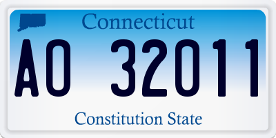 CT license plate AO32011