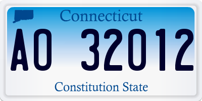 CT license plate AO32012