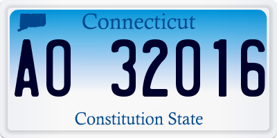 CT license plate AO32016