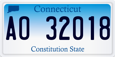 CT license plate AO32018