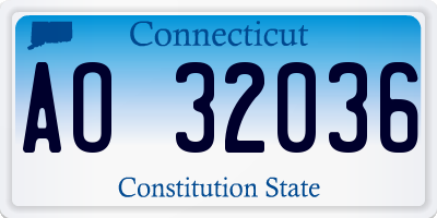 CT license plate AO32036