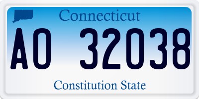 CT license plate AO32038