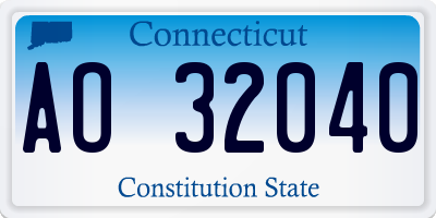 CT license plate AO32040