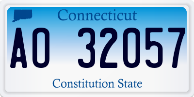 CT license plate AO32057