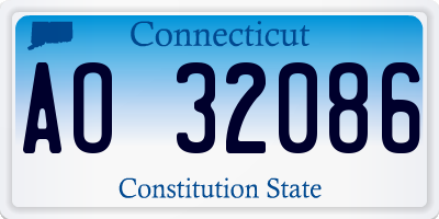 CT license plate AO32086