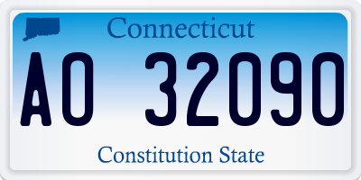 CT license plate AO32090