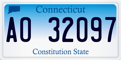 CT license plate AO32097