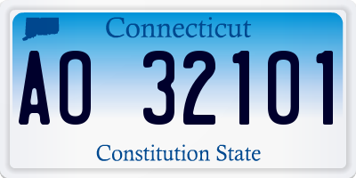 CT license plate AO32101