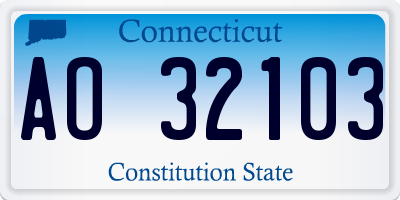 CT license plate AO32103