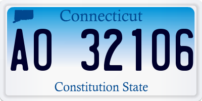 CT license plate AO32106